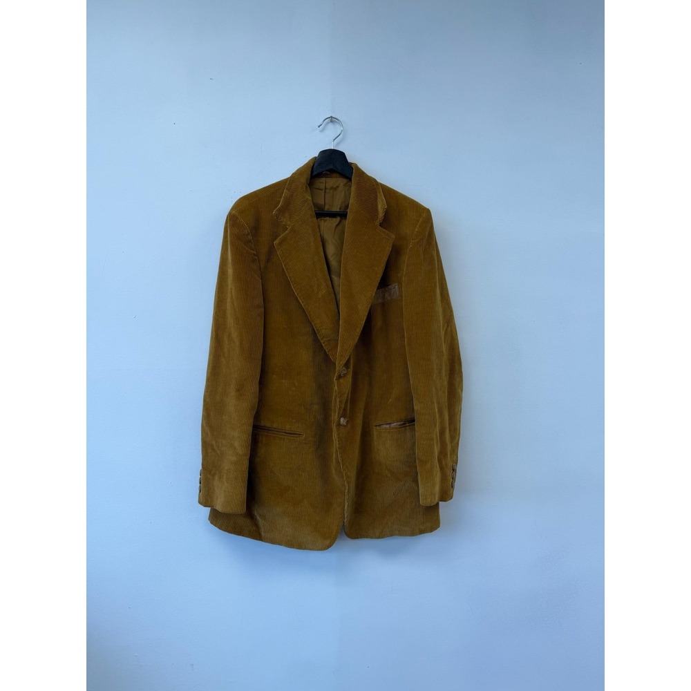 Vintage Hyde Corduroy Blazer Mens Large‎ Brown Two Button Sport Coat 70s Jacket